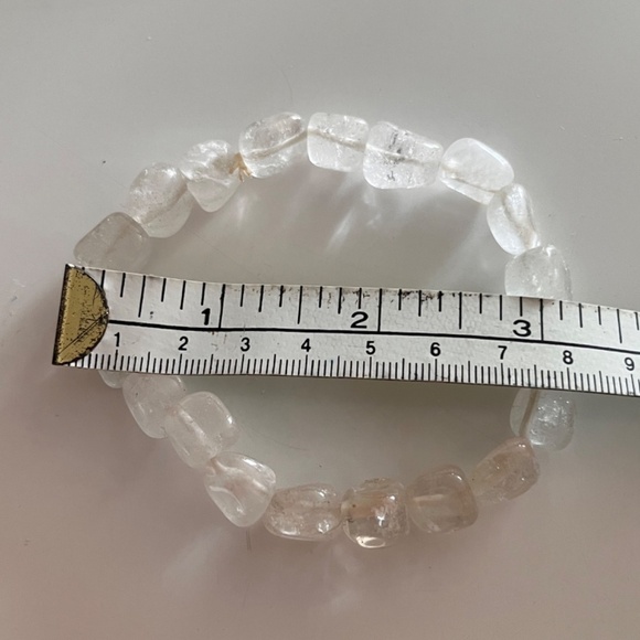 Costume Crystal Bracelet, stretchy elastic, white clear crystal stones - Picture 6 of 6
